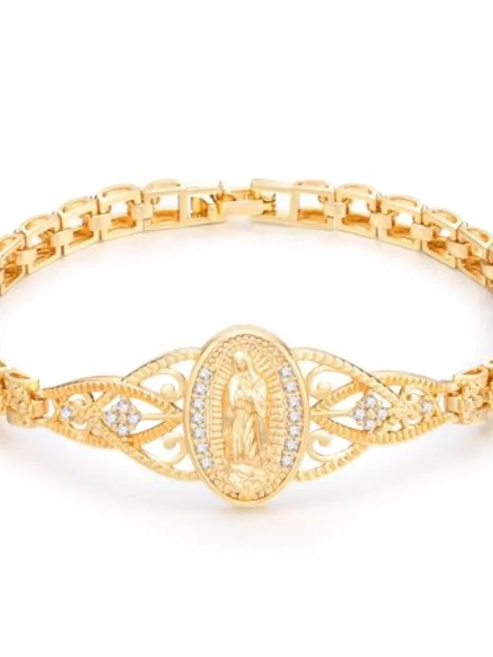 BRAND NEW Gold Catholic Bracelet for Women-14k Gold Plated Bracelet